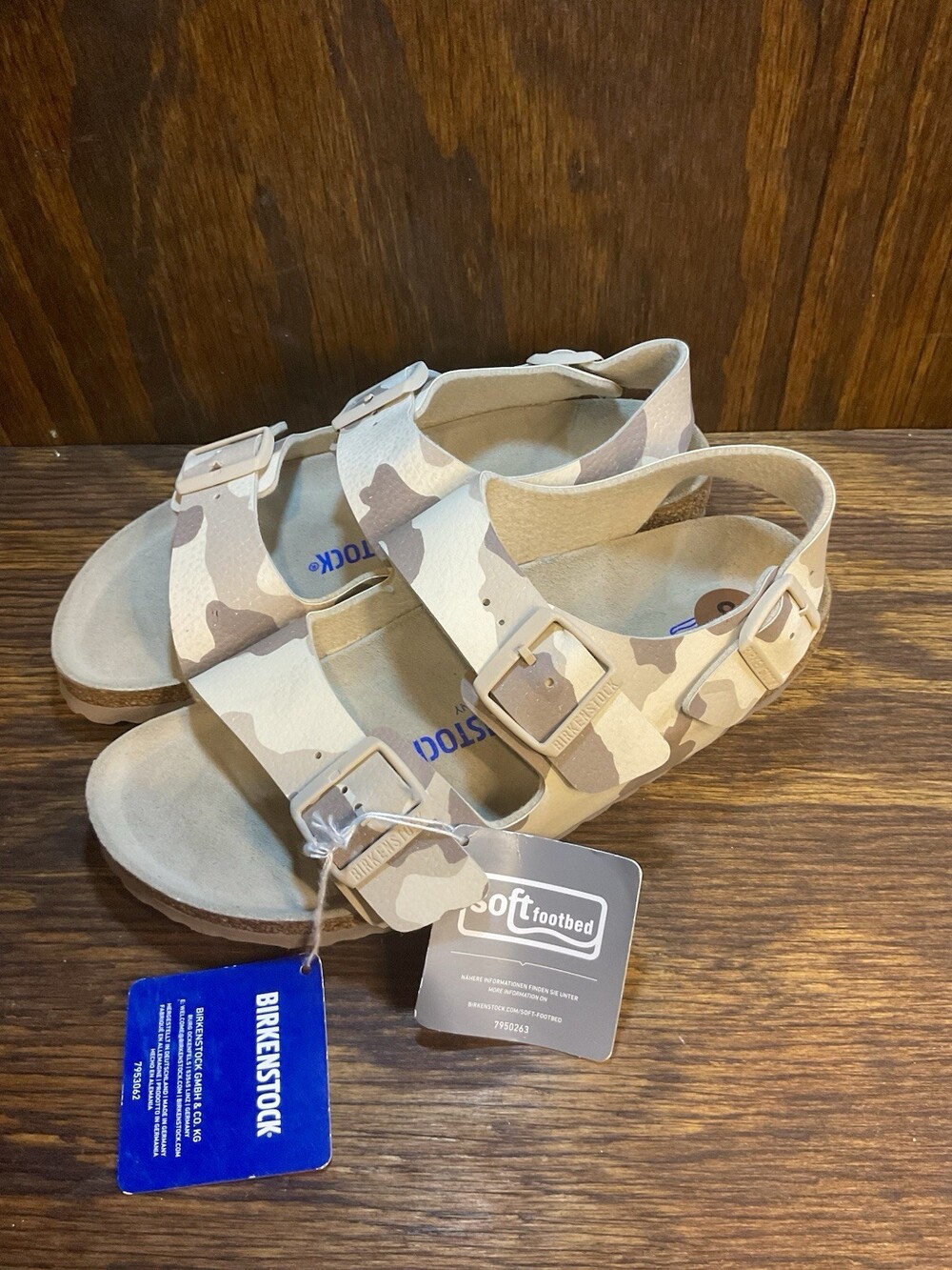 Birkenstock Arizona Desert Soil Camo Brown Tan Soft Footbed EU 39 N US 7-8